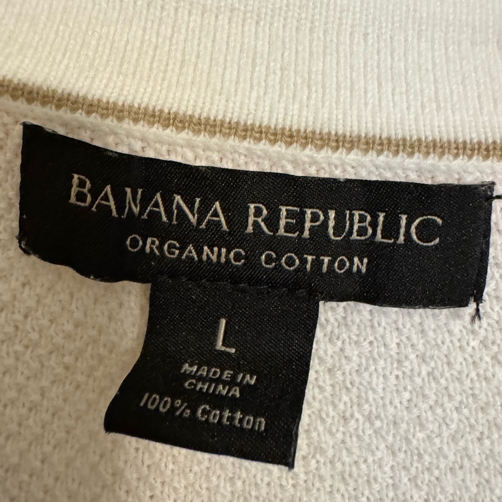Banana Republic White Jax Sweater Polo with Peach Trim - Picture 3 of 3
